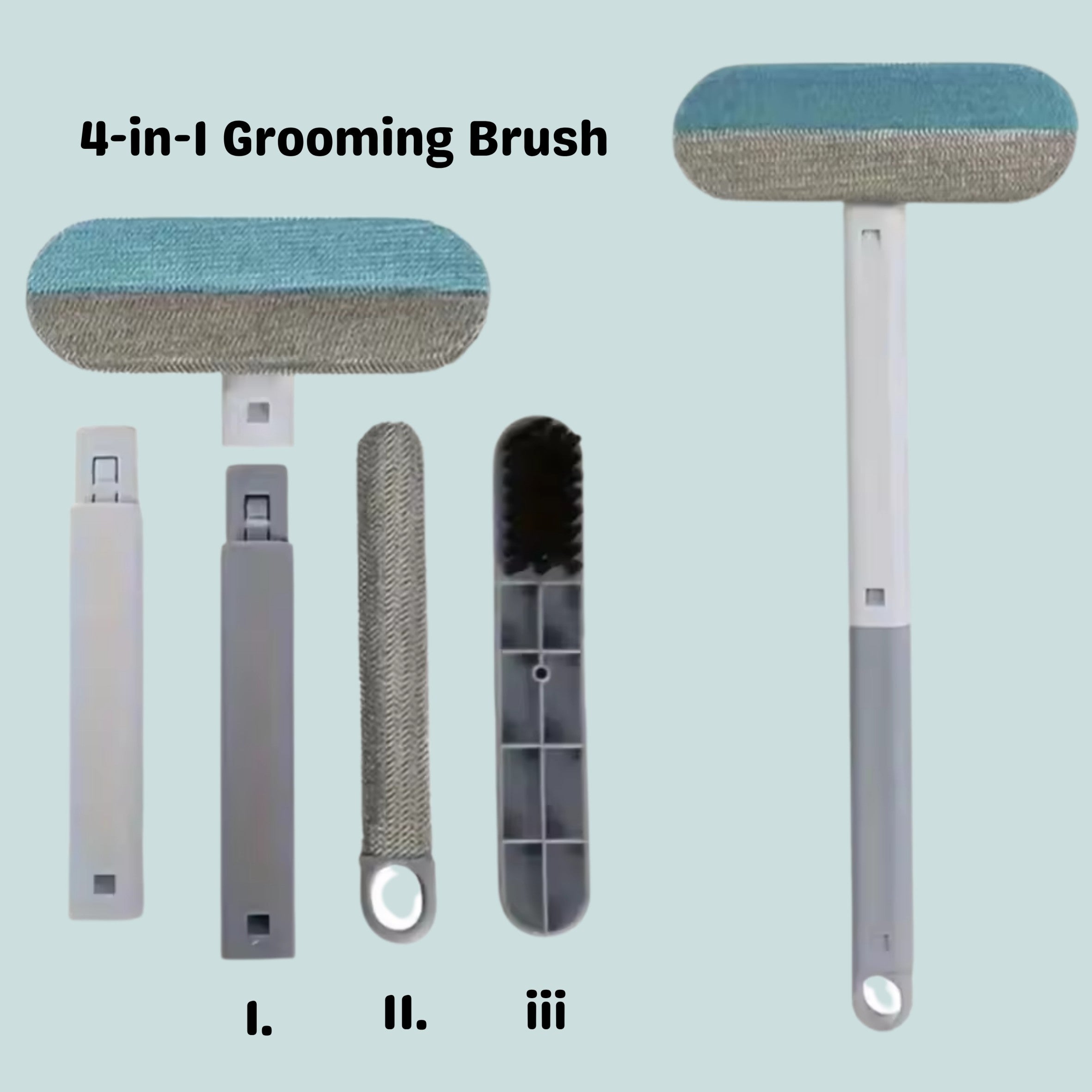 4-in-1 grooming brush with different parts 
