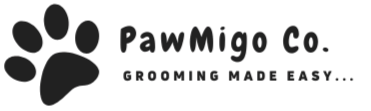 Logo of PawMigo Co. with a paw print design on a white background