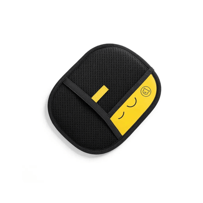 Black and yellow strip FurMate - Ultimate Pet Hair Removal Glove design on a white background